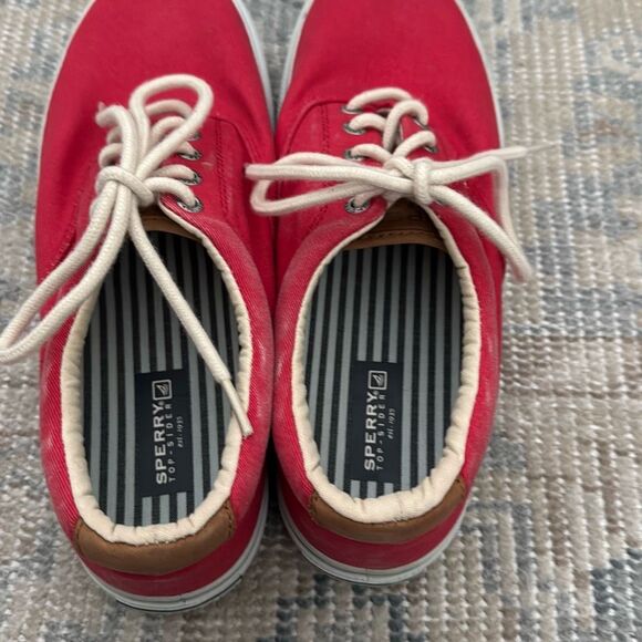Sperry Men's Striper Fashion Sneaker, Red Canvas size 10.5 - Picture 6 of 9